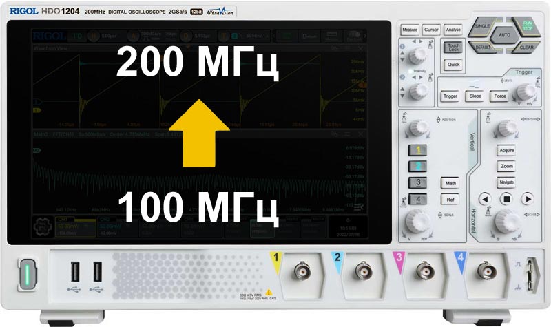 DHO1000-BWU10T20 Опция расширения полосы пропускания со 100 МГц до 200 МГц