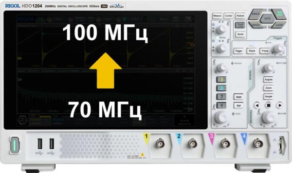 DHO1000-BWU7T10 Опция расширения полосы пропускания с 70 МГц до 100 МГц