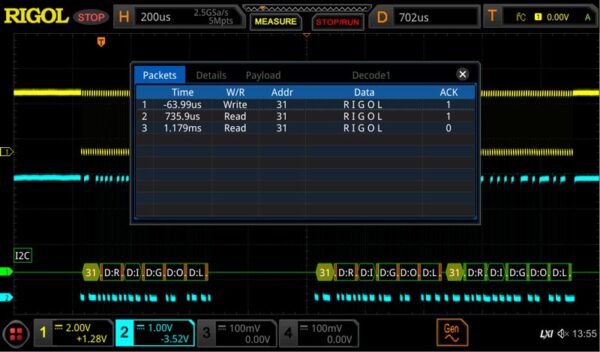 DS8000-R-EMBD Опция анализа и запуска по шинам I2C/SPI