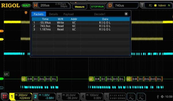 MSO8000-EMBD Опция анализа и запуска по шинам I2C и SPI